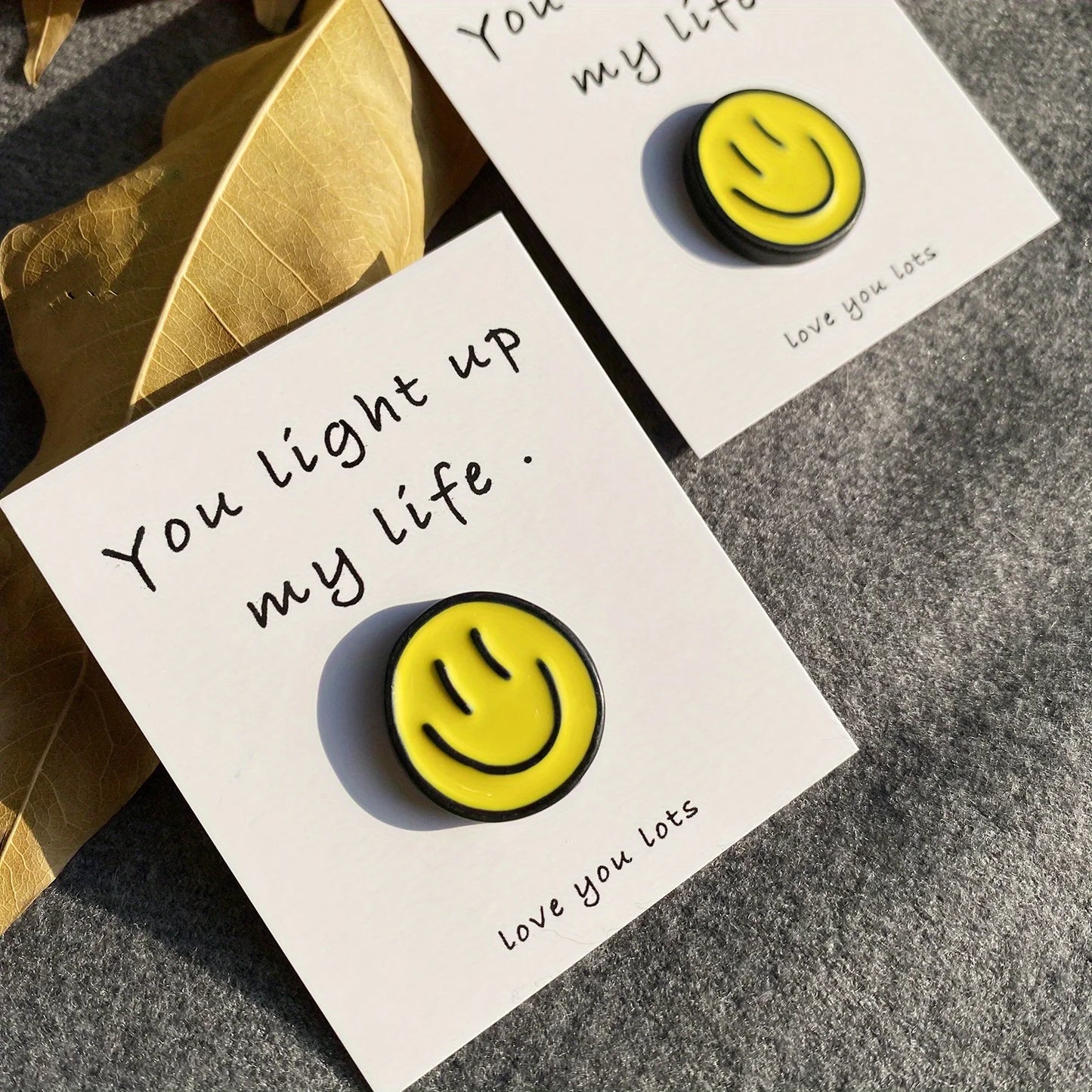 1pc Gift Decorations With Encouragement Greeting Cards,A little Pocket Hug Card, 3D resin smiley face greet card,Special Birthda