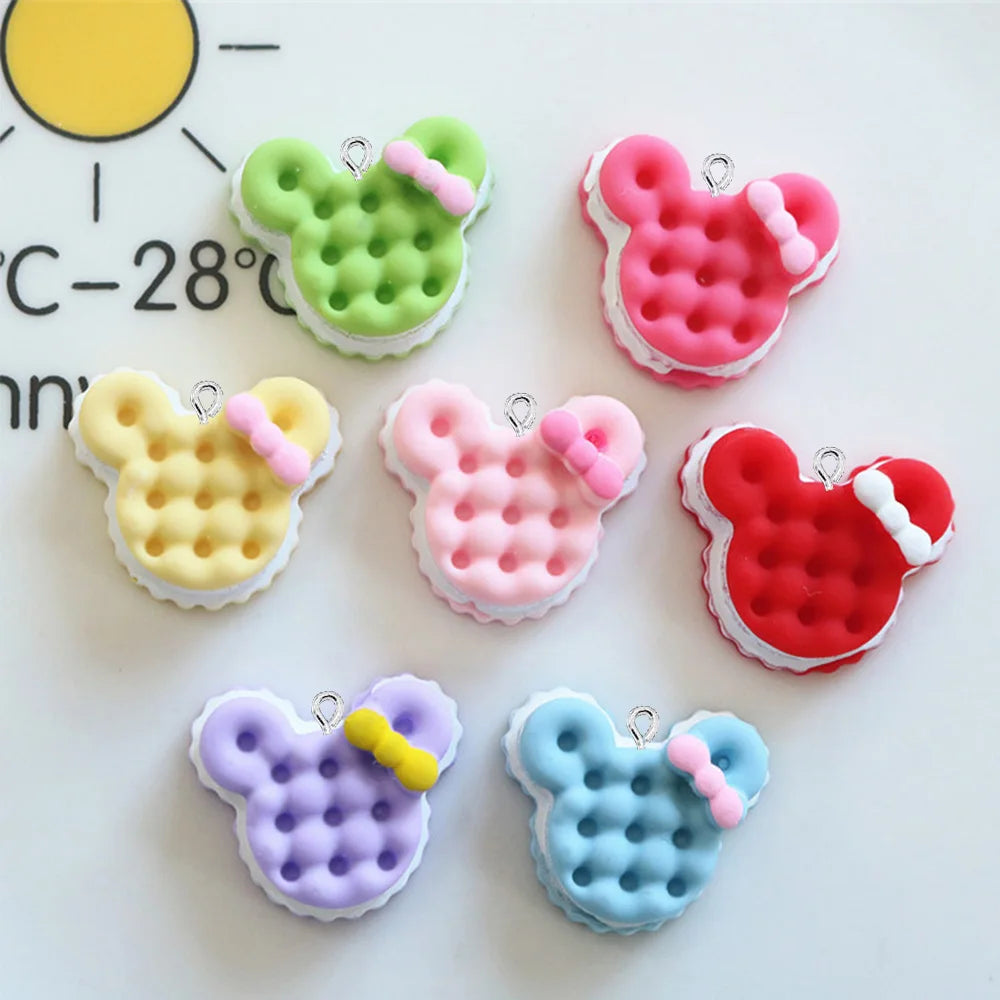 10PCS Bear Head Cookies Series Flatback Charms