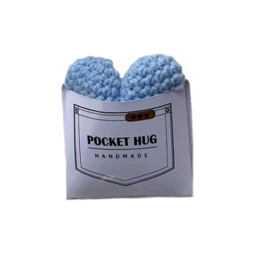 Pocket Hug Heart Greeting Crocheted Love Heart Pocket Gifts Hug Valentines Hug Pocket Token Day Handmade Birthday Crocheted C4F0