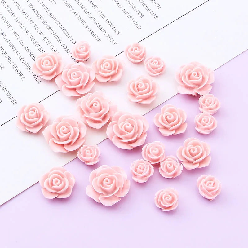 10Pcs Glitter Powder Hearts Flatback Resin Cabochons