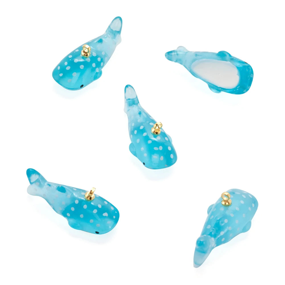 5pcs Transparent Resin Pendants Whale Animal Charms For Summery Necklace Earring DIY Jewelry Making Findings Accessories