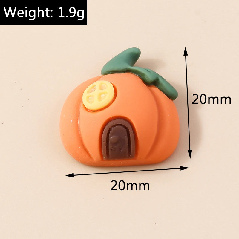 10pcs Mixed Halloween Charms Cute Resin Whitch Hat Cat Pumpkin Moon Ghost Charms Pendants for DIY Jewelry Making Accessories