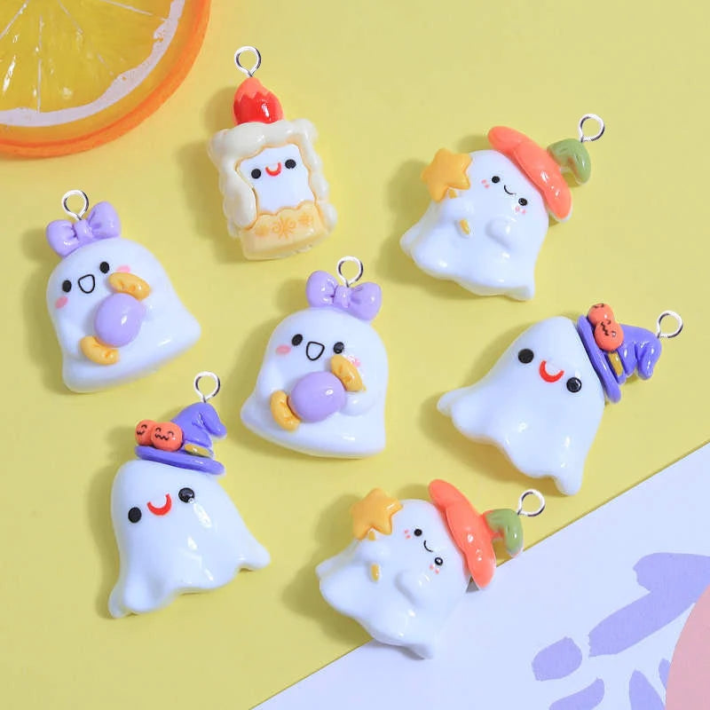 10pcs Halloween Elves Ghost Bat Charms