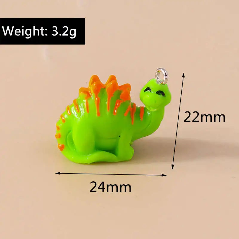 5 pcs Cute Resin Dinosaur Charms Pendants for Jewelry Making Necklace Earrings Bracelet DIY Accessories Supplies