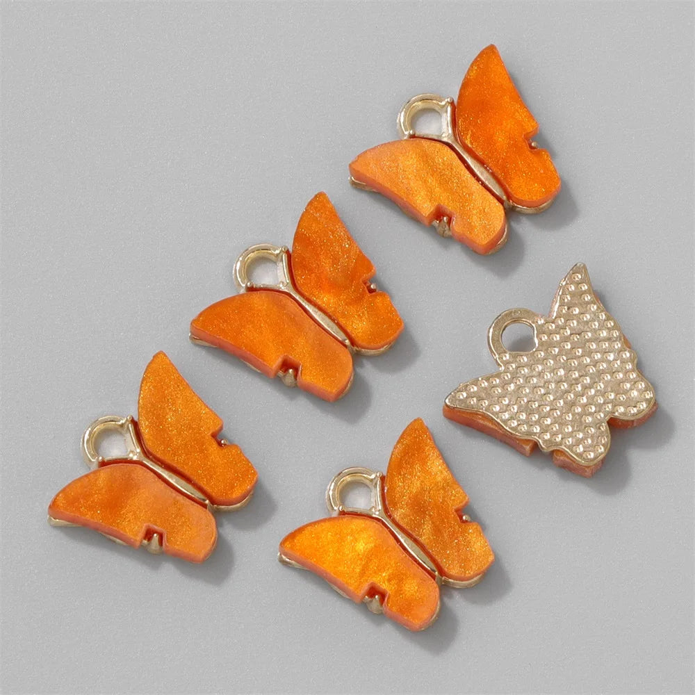 10Pcs/Lot Cute Shell Butterfly Charms Colorful Bohemia Butterfly Pendant For Jewelry Making DIY Necklace Accessories 11x14mm