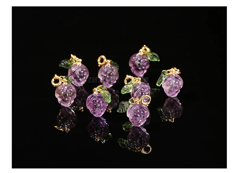 1 Pc Natural Amethyst Carved Grape Shape