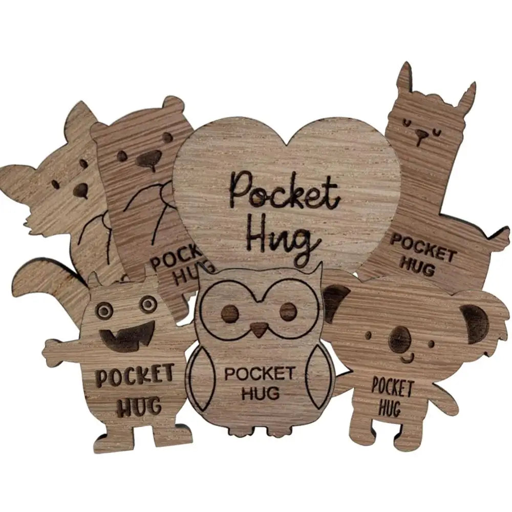 Wooden Token Lovely Personality Exquisite Solid (NO CARDS )Mother's Gift Compact Pocket Hug Wooden Animal Token for Festival