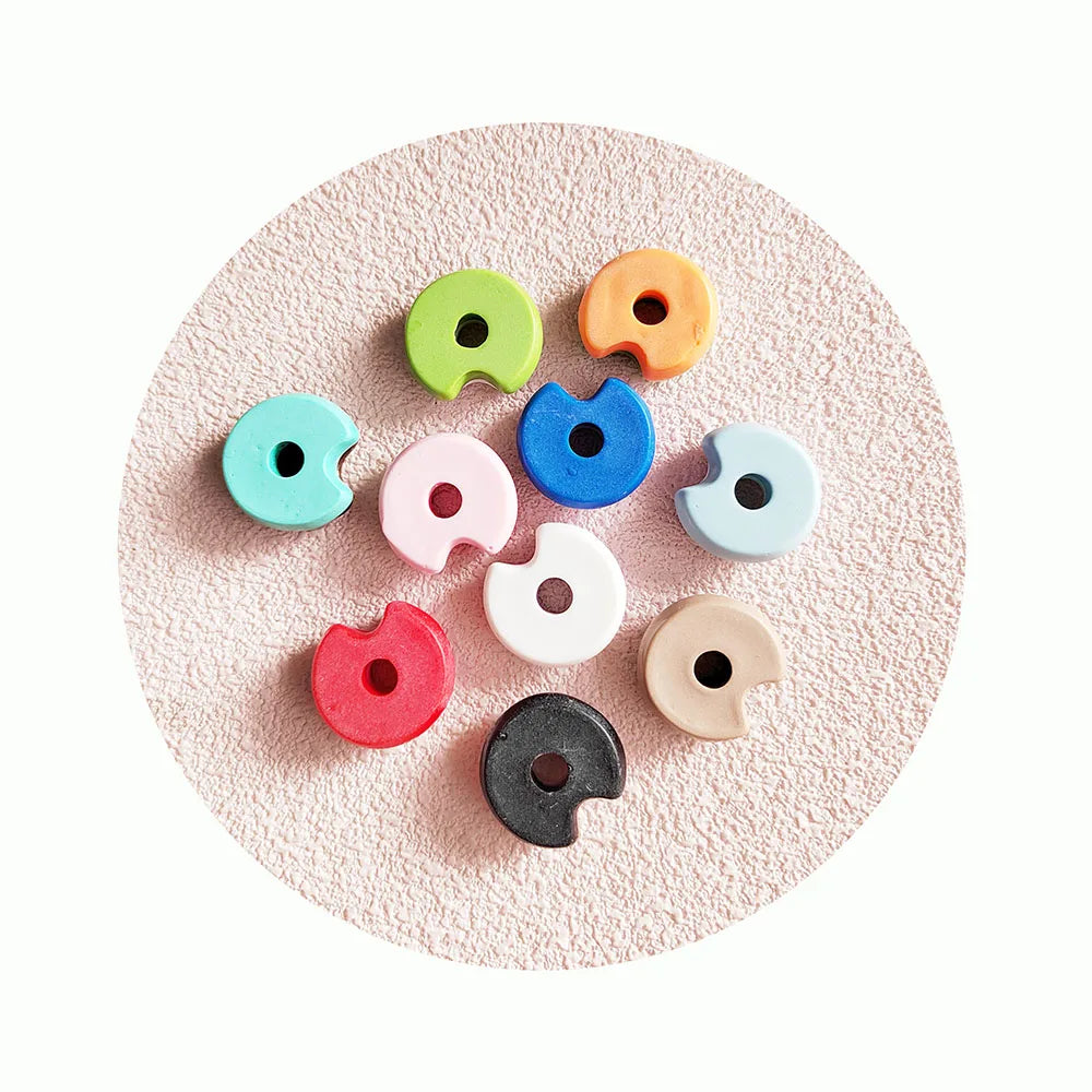 Wholesale! Kawaii Simulation Miniature Chocolate Donuts Resin Flat Back Phone Charm for Slime Crafts Scrapbooking