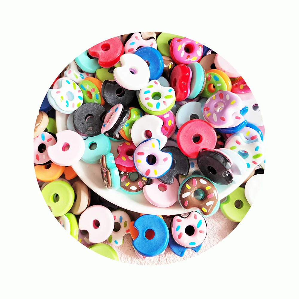 Wholesale! Kawaii Simulation Miniature Chocolate Donuts Resin Flat Back Phone Charm for Slime Crafts Scrapbooking