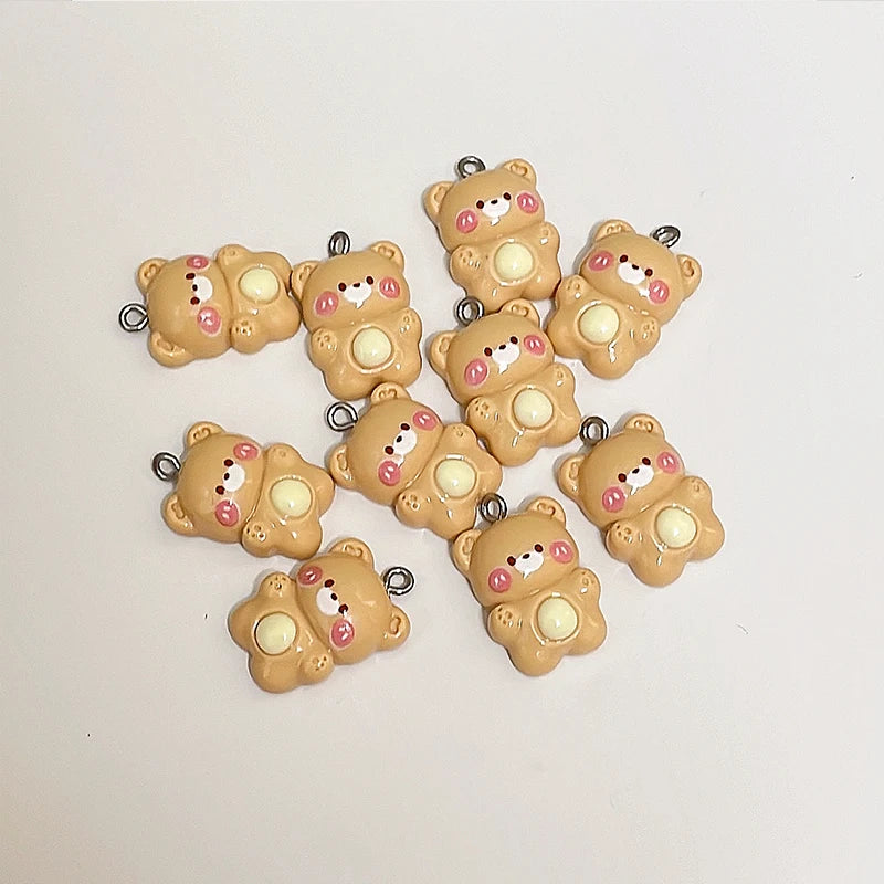 10Pcs Cute Cartoon Bear Charms