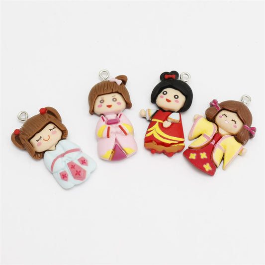 10pcs Cartoon Flatback Princess Resin Earring Charms