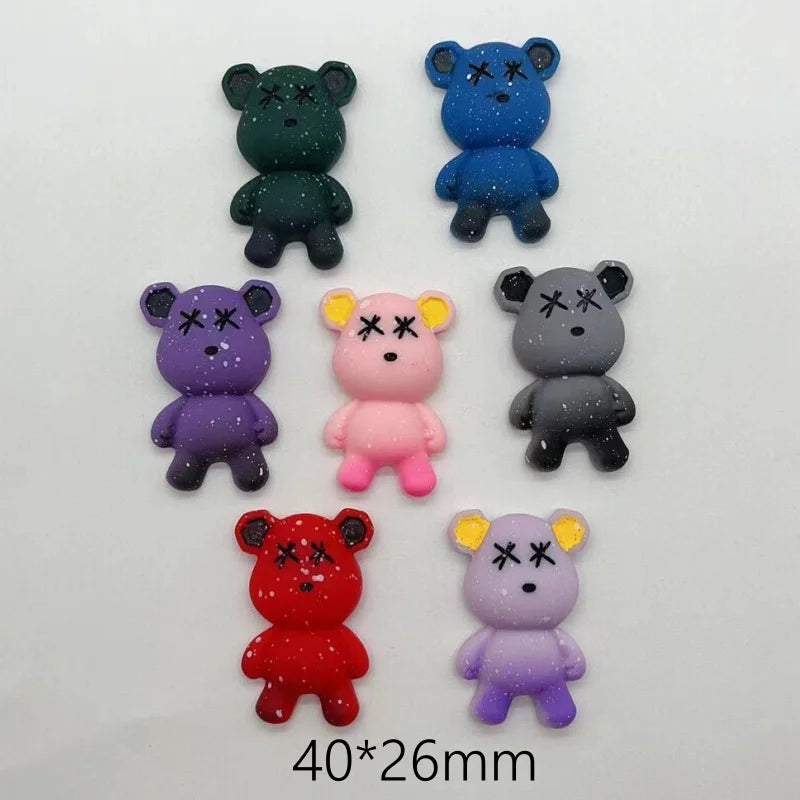 10pcs cartoon resin bear pendants