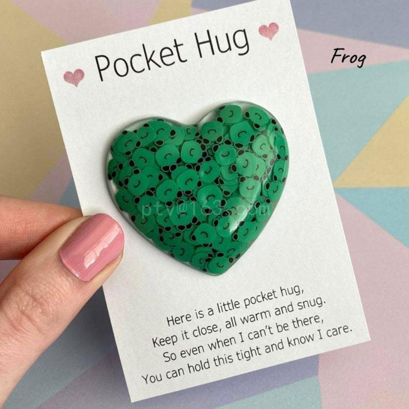 Pocket Hug Heart with Greeting Cards, Mini Heart Pocket Hug Decoration, Carry Heartwarming Message to Hug Whoever