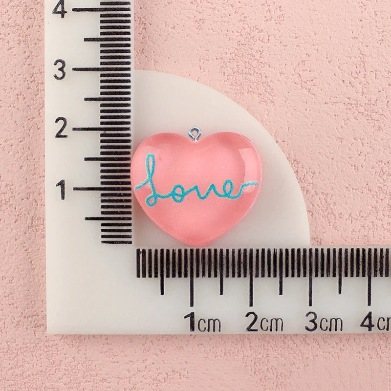 10Pcs Cute Flatback Love Heart Candy Bear Resin