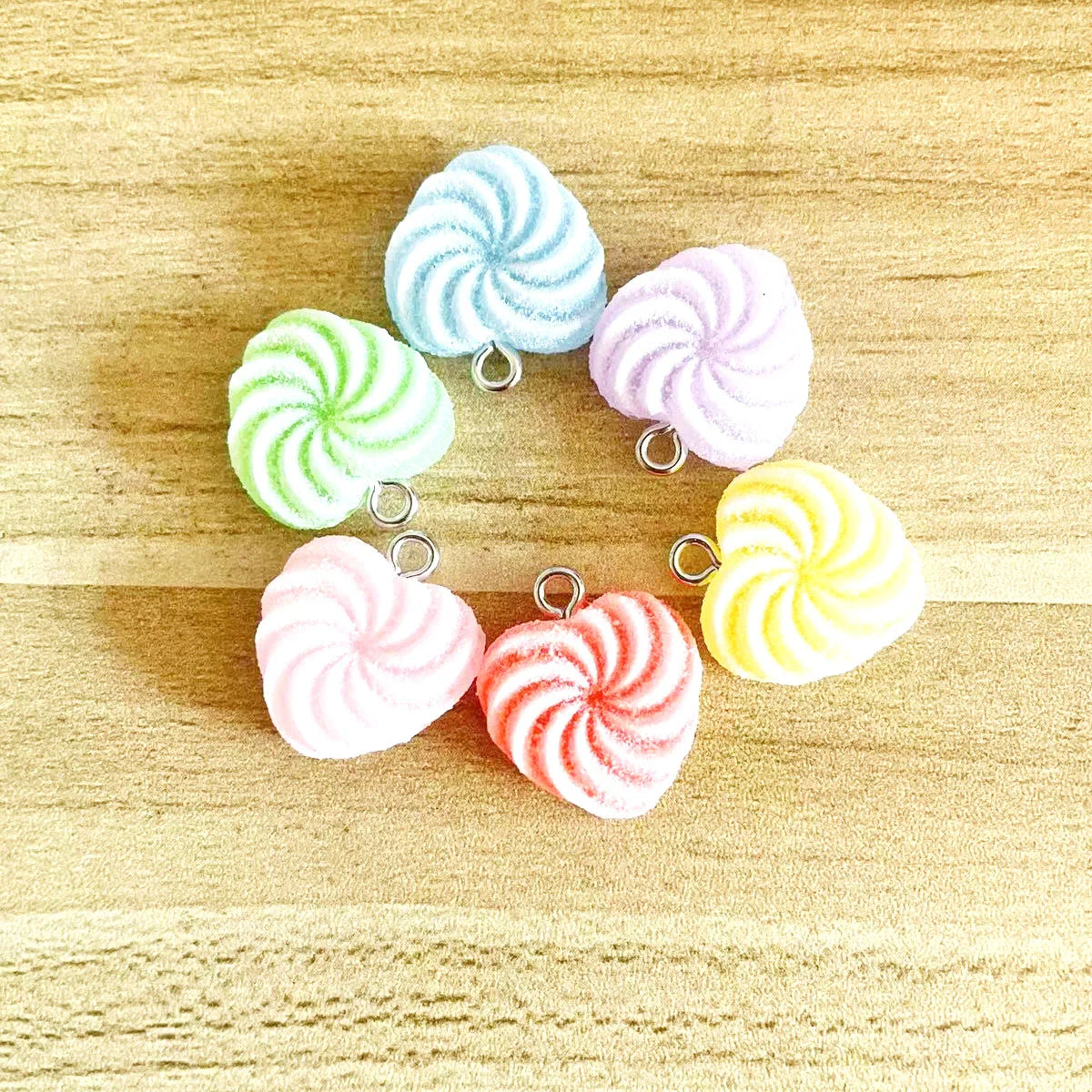 10pcs 16*18mm Simulated Colorful Heart Frosted Candy Resin Charms