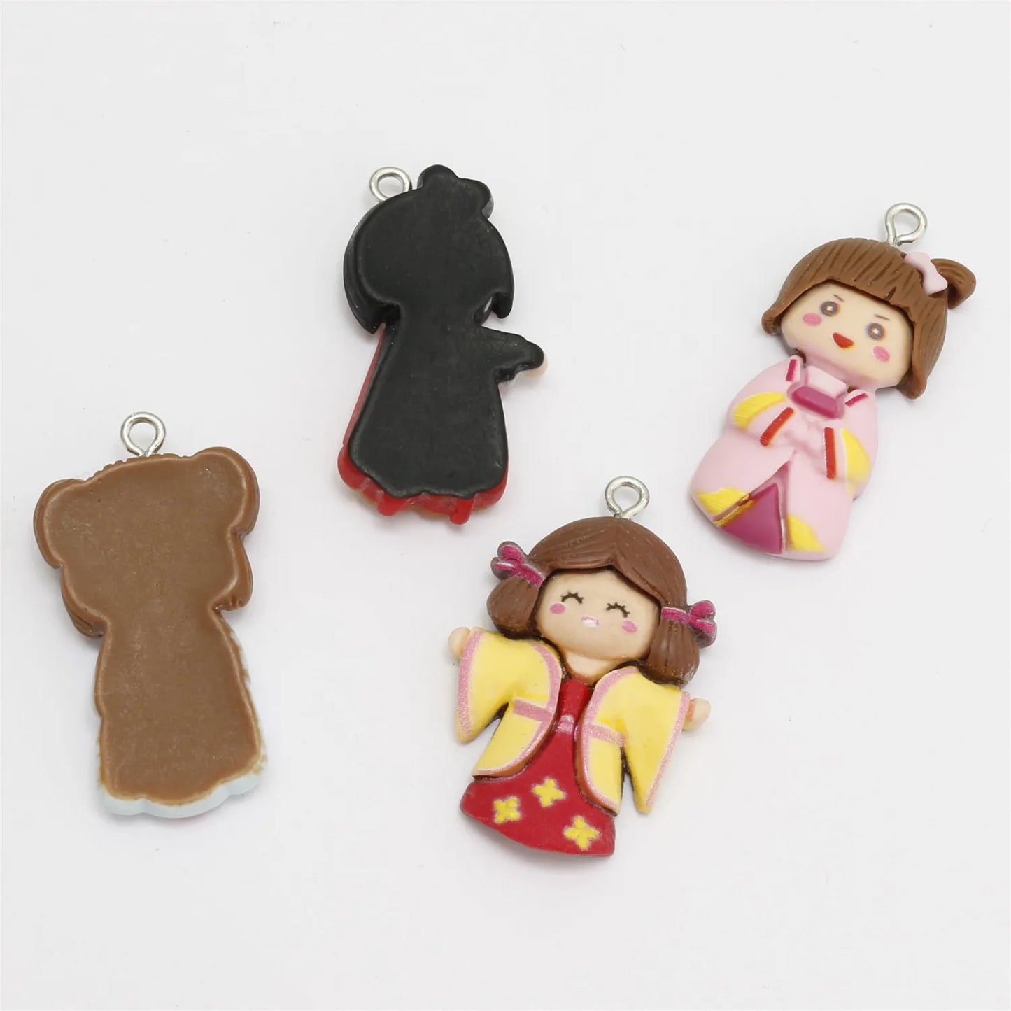 10pcs Cartoon Flatback Princess Resin Earring Charms