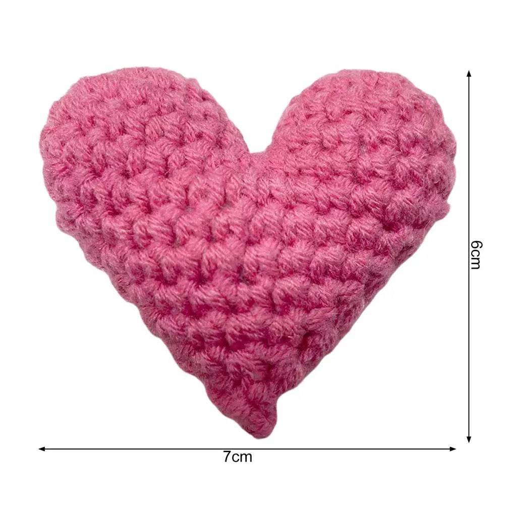 Crocheted Heart Pocket Hug Greeting Card Knitted Heart Keepsake Ornament Workmanship Encouragement Gift Cute Knitted