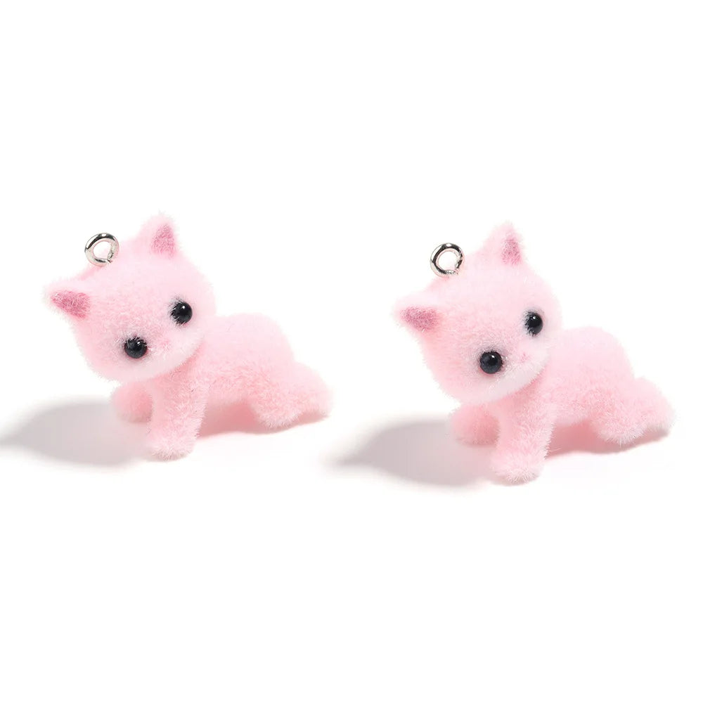 30Pcs3D Cute lying Cat Charms Resin Cat Pendant For Diy Bracelet Necklace Earrings keychain Handmade Accessories Supplies