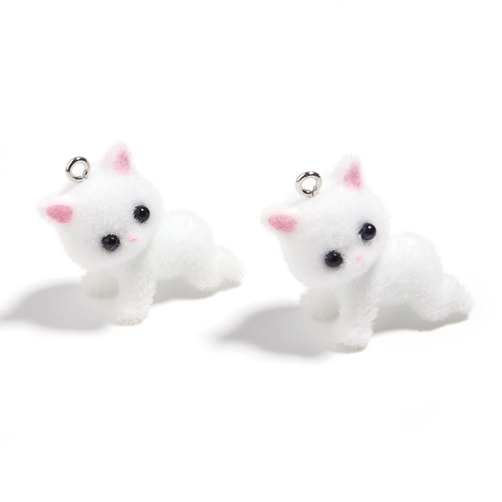 30Pcs3D Cute lying Cat Charms Resin Cat Pendant For Diy Bracelet Necklace Earrings keychain Handmade Accessories Supplies