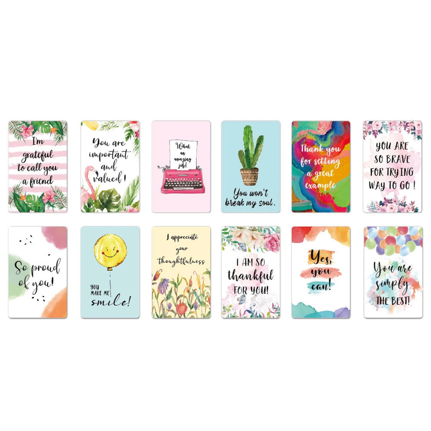 72pcs Unique Motivational Cards Thankful Mini Quote Cards Suitable for Family Friends DIN889