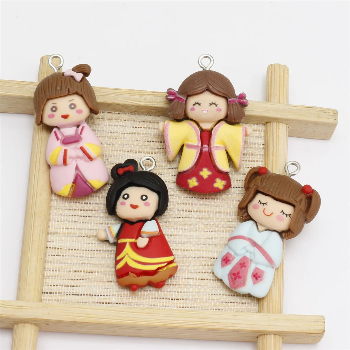 10pcs Cartoon Flatback Princess Resin Earring Charms