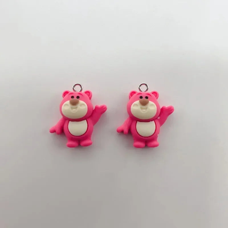 10Pcs Fashion Cute Resin Bear Pendant Charm