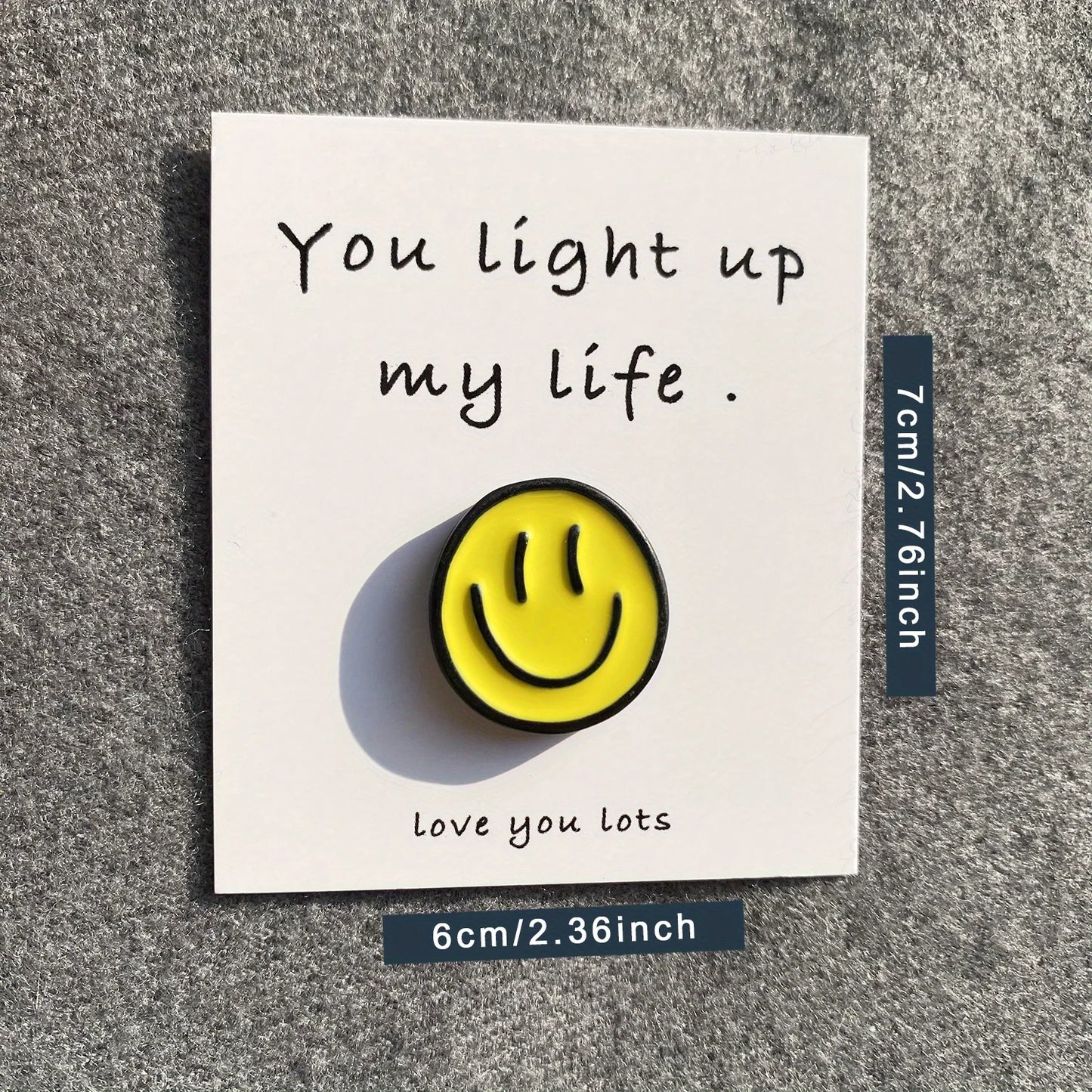 1pc Gift Decorations With Encouragement Greeting Cards,A little Pocket Hug Card, 3D resin smiley face greet card,Special Birthda