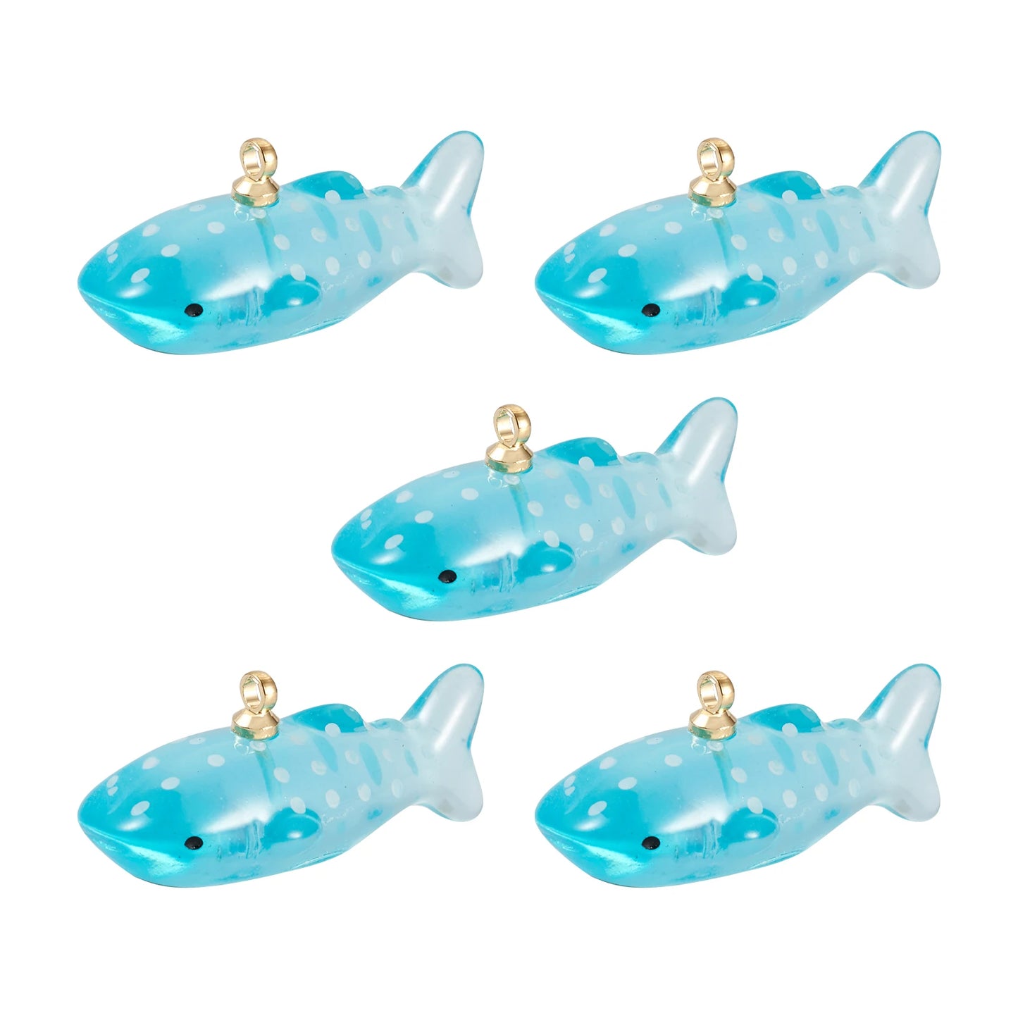 5pcs Transparent Resin Pendants Whale Animal Charms For Summery Necklace Earring DIY Jewelry Making Findings Accessories