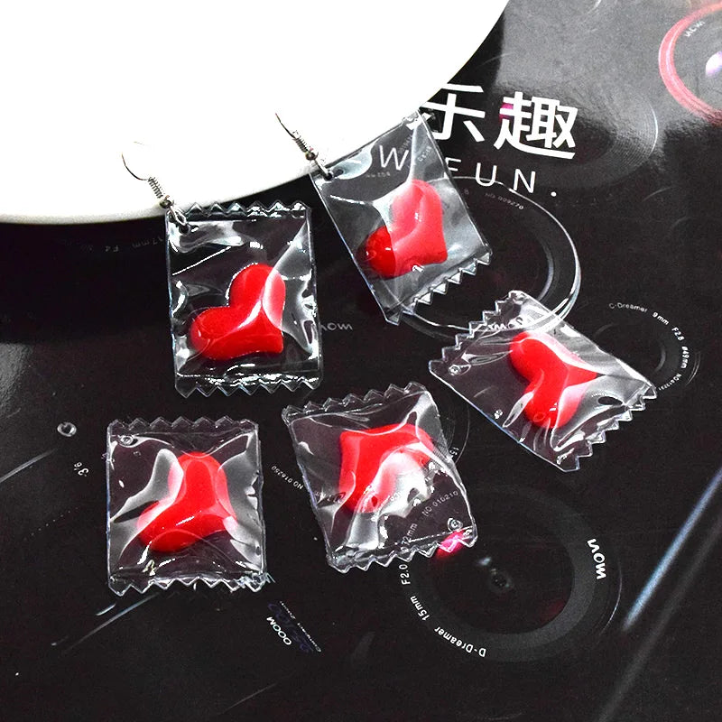 10pcs Cute Transparent Candy Small Hearts Charms