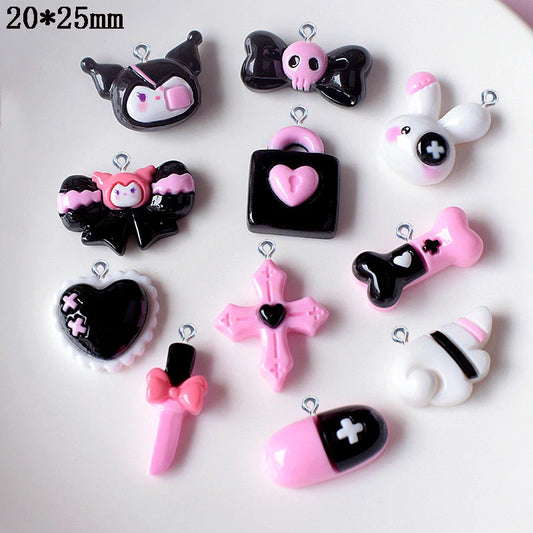 10Pcs Halloween Cross Skull Pills Resin Charms For Jewelry Making Earrings Bracelet Necklace DIY Crafts Accessories