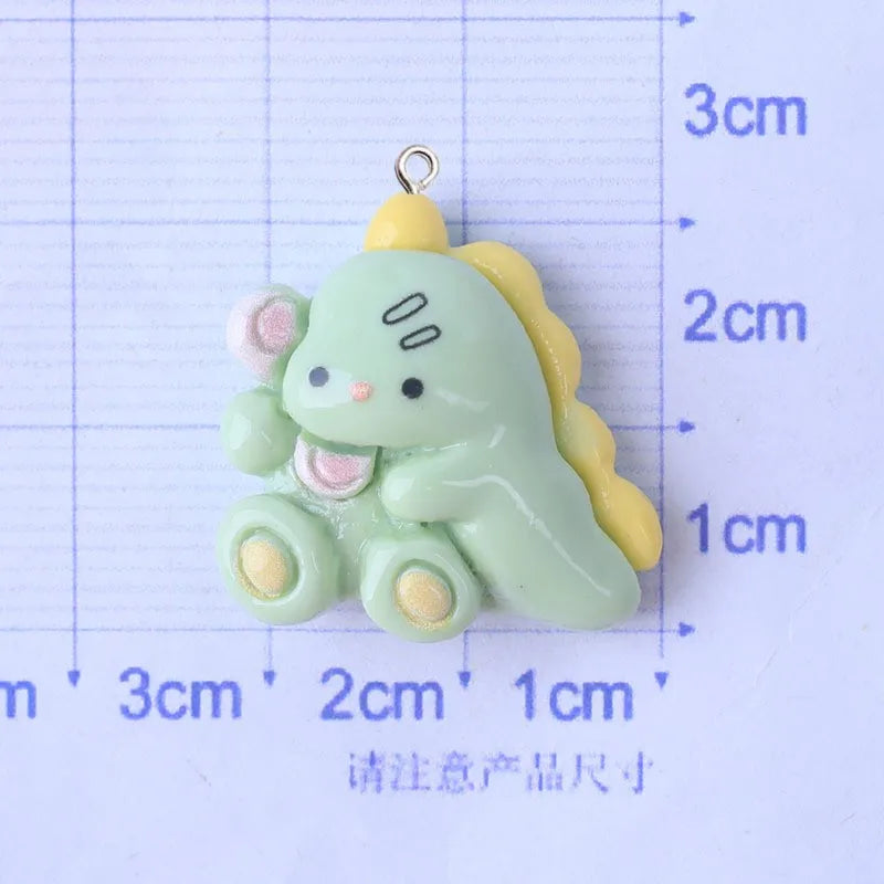 10Pcs Cute Bear Rabbit Dog Resin Charms