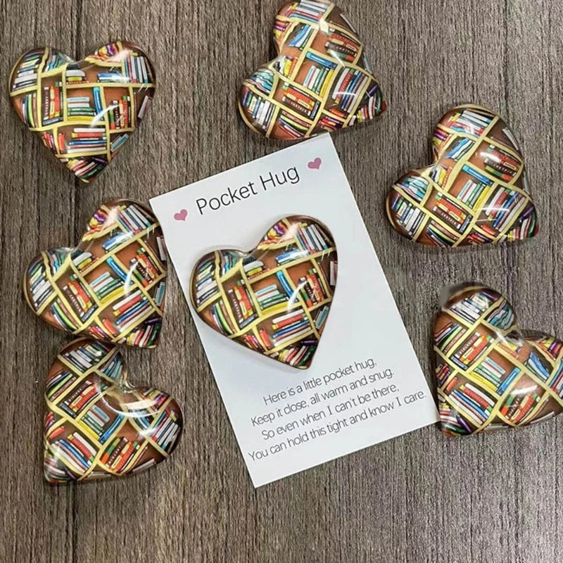 Glass Heart Pocket Hug Greeting Card Trend Pocket Gifts Supplies Wedding Invitations Hug Decoration Glass Heart Card Dropship