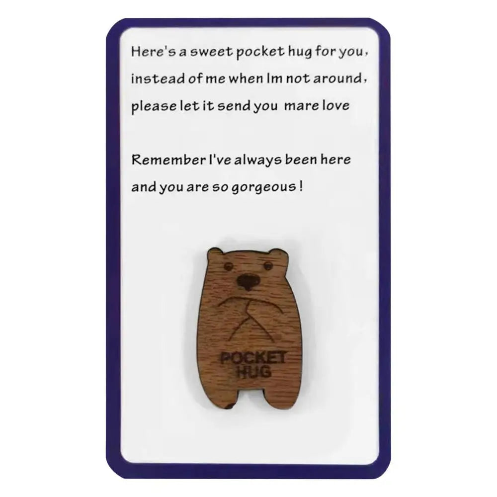 Heart Pocket Hug Token Wooden Token Hug Card Long Distance Relationship Keepsake Gift for Someone Going Through a Rough Time