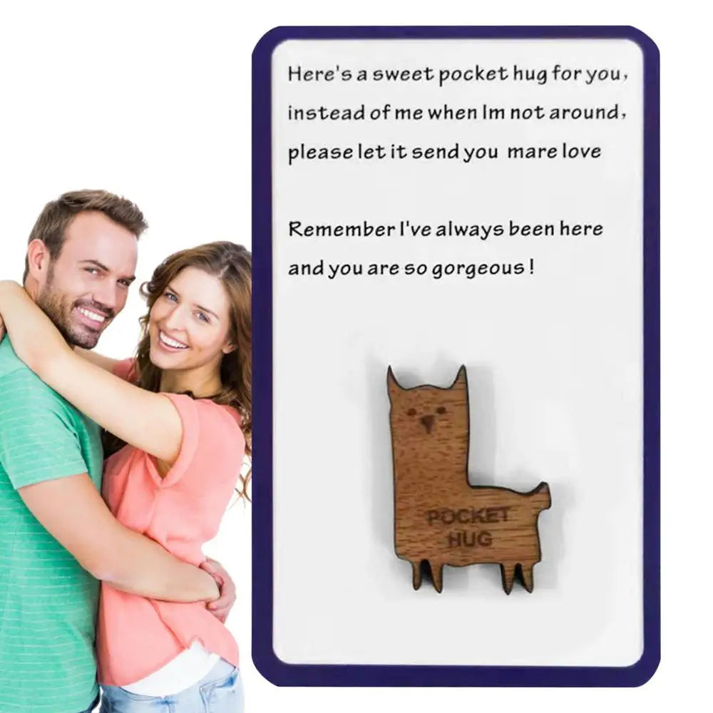 Heart Pocket Hug Wooden Hug Card Long Distance Relationship Keepsake Gift For Someone Going Through A Rough Time