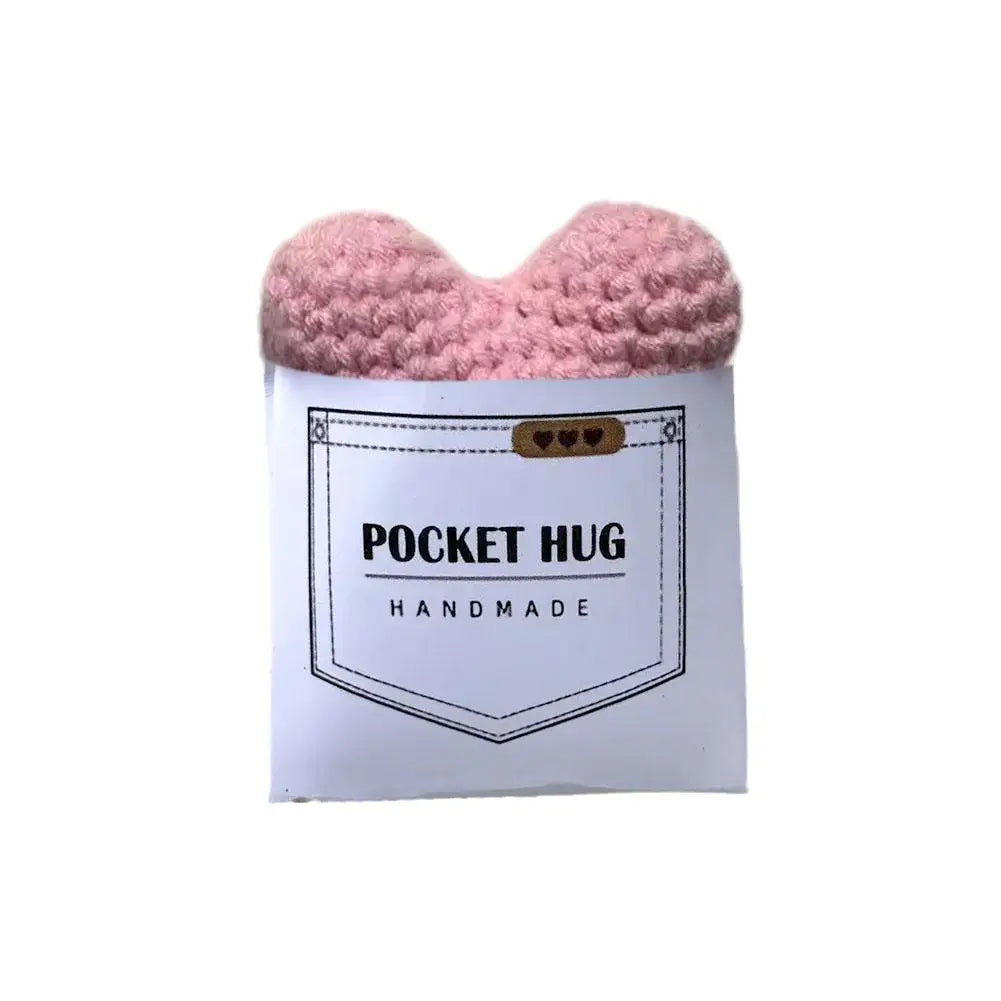 Pocket Hug Heart Greeting Crocheted Love Heart Pocket Gifts Hug Valentines Hug Pocket Token Day Handmade Birthday Crocheted C4F0