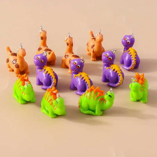 5 pcs Cute Resin Dinosaur Charms Pendants for Jewelry Making Necklace Earrings Bracelet DIY Accessories Supplies