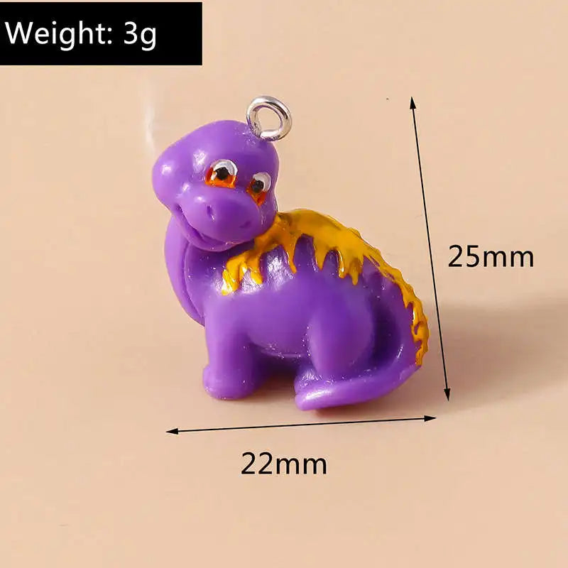 5 pcs Cute Resin Dinosaur Charms Pendants for Jewelry Making Necklace Earrings Bracelet DIY Accessories Supplies