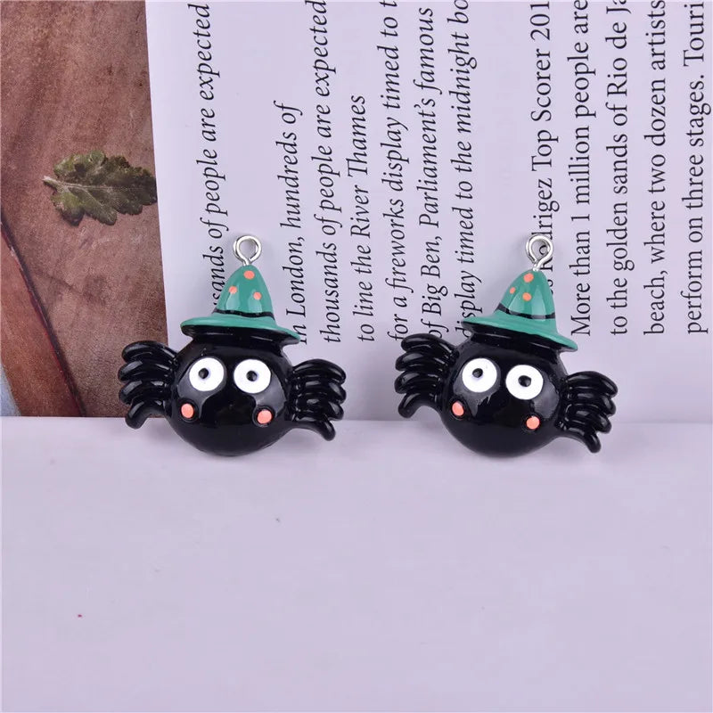 Mix 10pcs 3D Zombie Castle Ghost Halloween Resin Charms Pendant  for DIY Earring  Keychain Jewelry Making