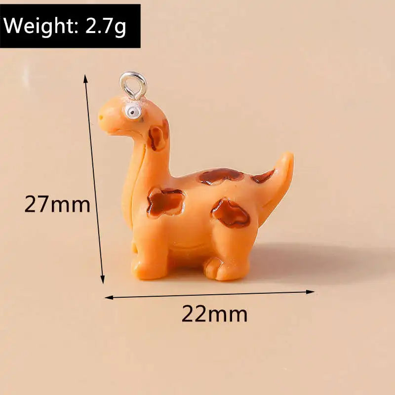 5 pcs Cute Resin Dinosaur Charms Pendants for Jewelry Making Necklace Earrings Bracelet DIY Accessories Supplies