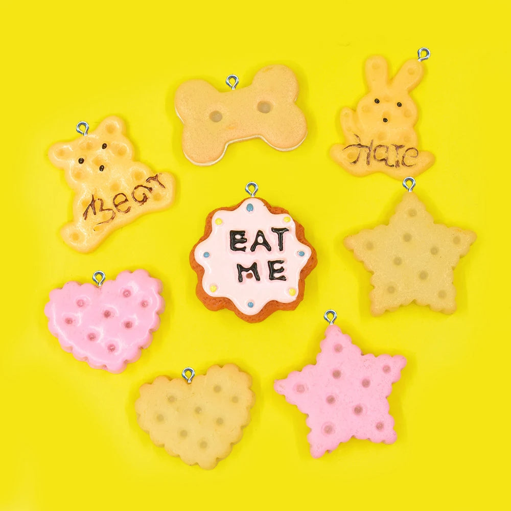 10Pcs Mini Star Heart Rabbit Bear Biscuit Resin Charms For Jewelry Making DIY Earring Necklace Bracelet DIY Pendant Accessories