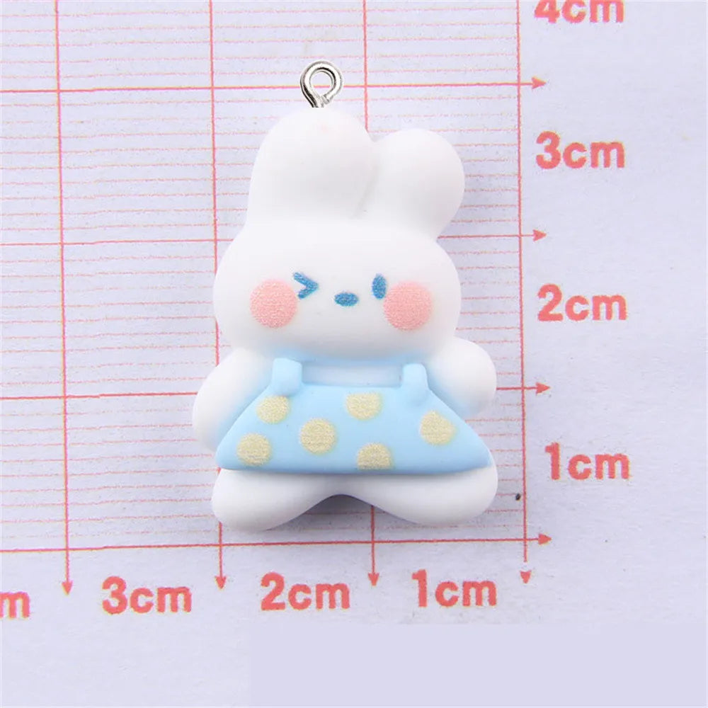 10Pcs Cartoon Animal Resin Charms