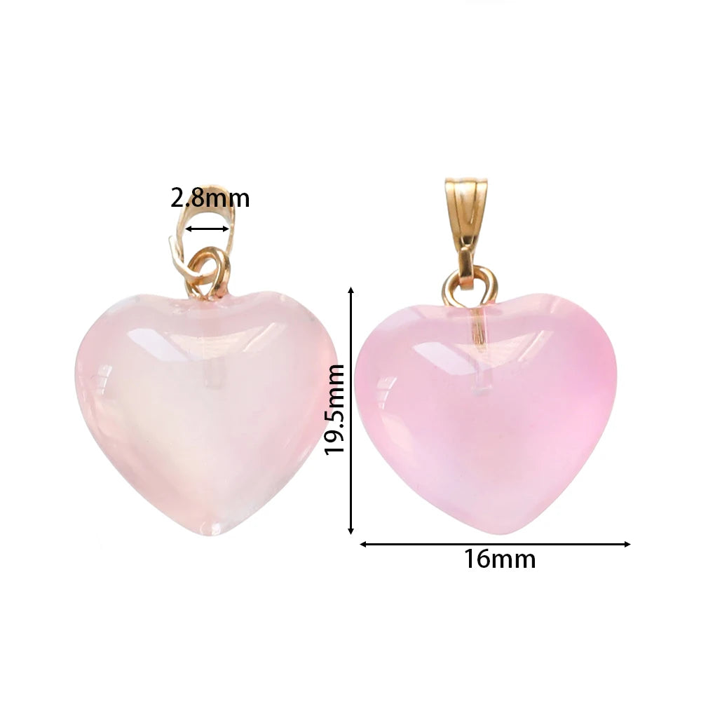 10Pcs/Lot Czech Lampwork Crystal Glass Heart Beads Charms pendant DIY Handmade Jewelry Making Necklaces Earrings Accessories