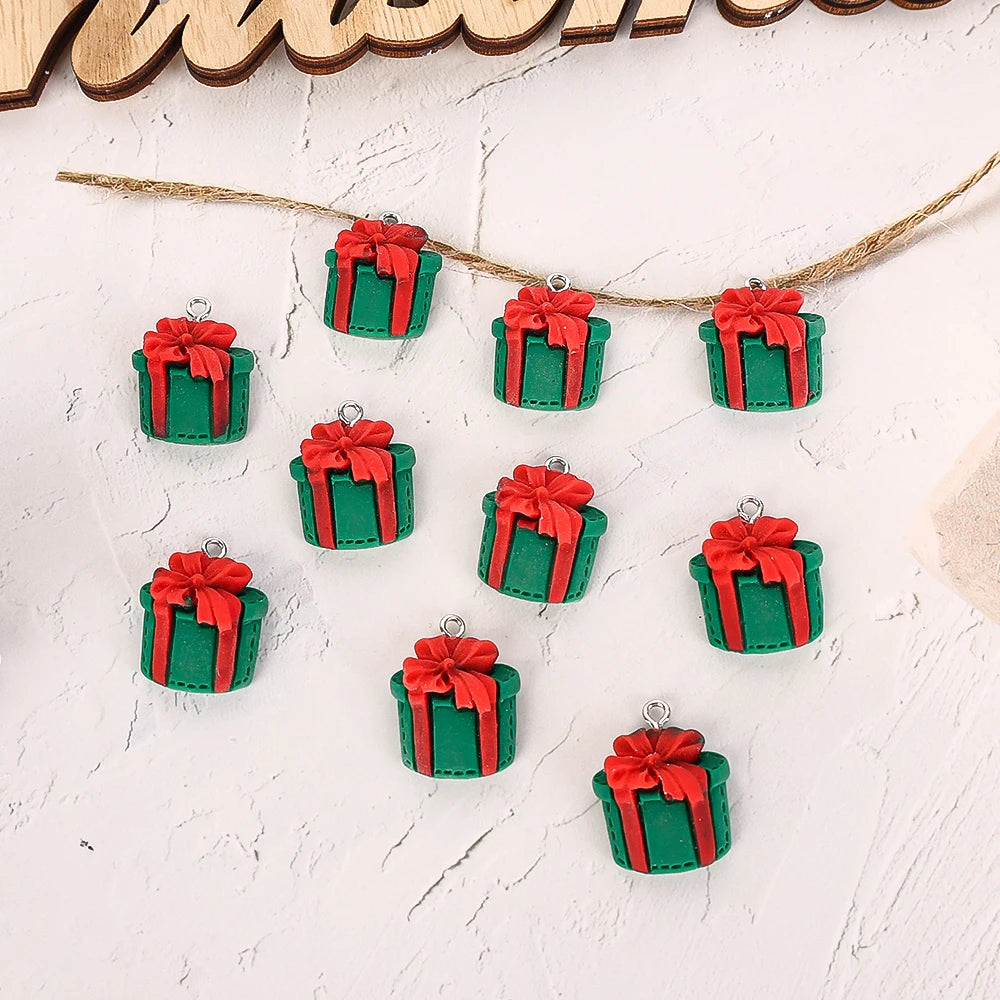 10pcs Cute Christmas Earring Resin Charms