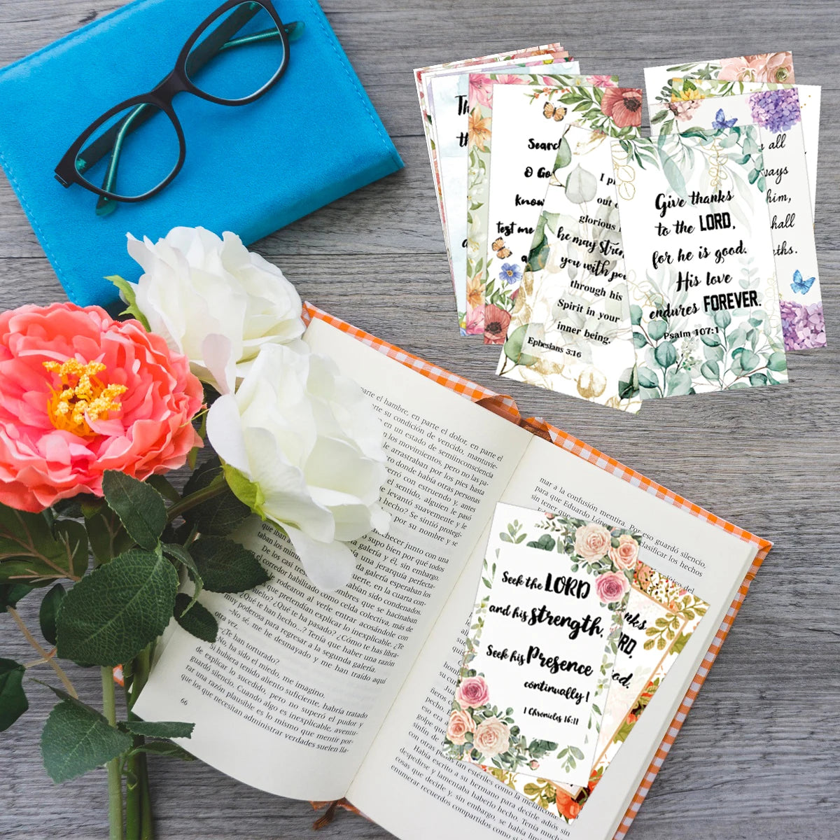 60pcs/pack Floral Bible Verse Cards Prayer Cards for Women Mini Scripture Cards Inspirational Quote Cards Christian Gifts