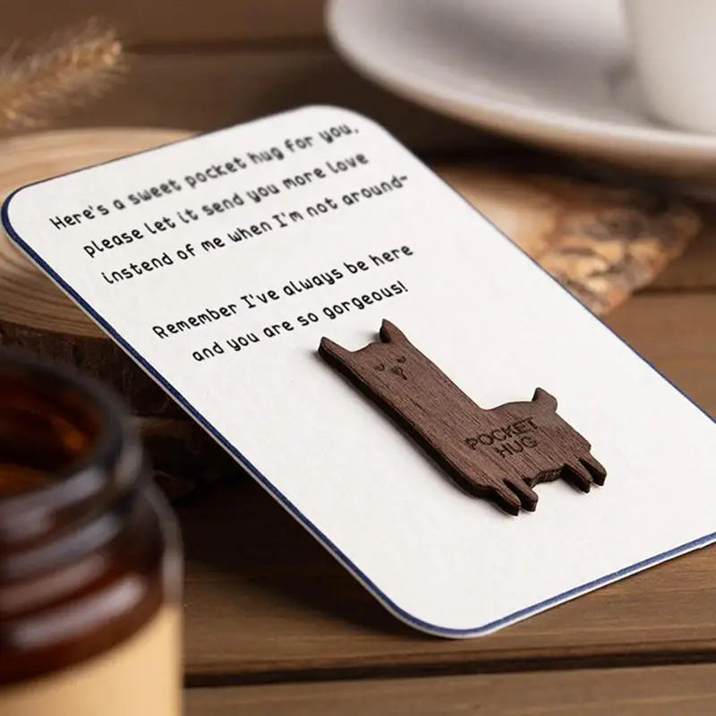 Heart Pocket Hug Token Wooden Token Hug Card Long Distance Relationship Keepsake Gift for Someone Going Through a Rough Time