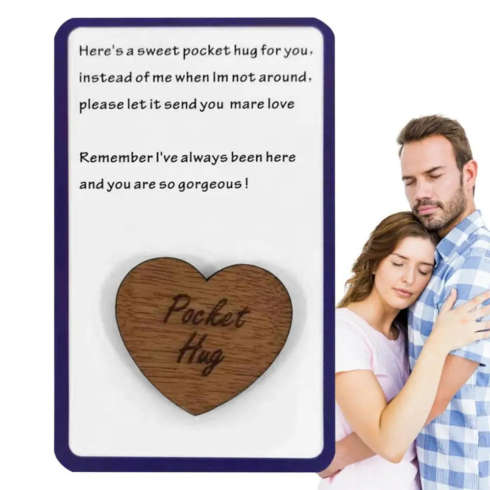 Heart Pocket Hug Wooden Hug Card Long Distance Relationship Keepsake Gift For Someone Going Through A Rough Time