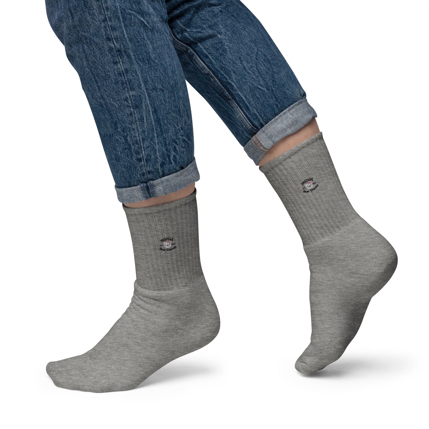 GRAY Embroidered socks