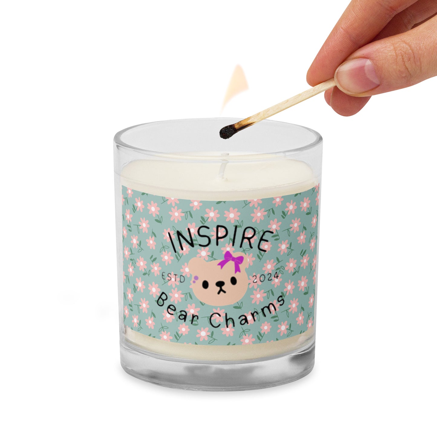 Glass jar soy wax candle