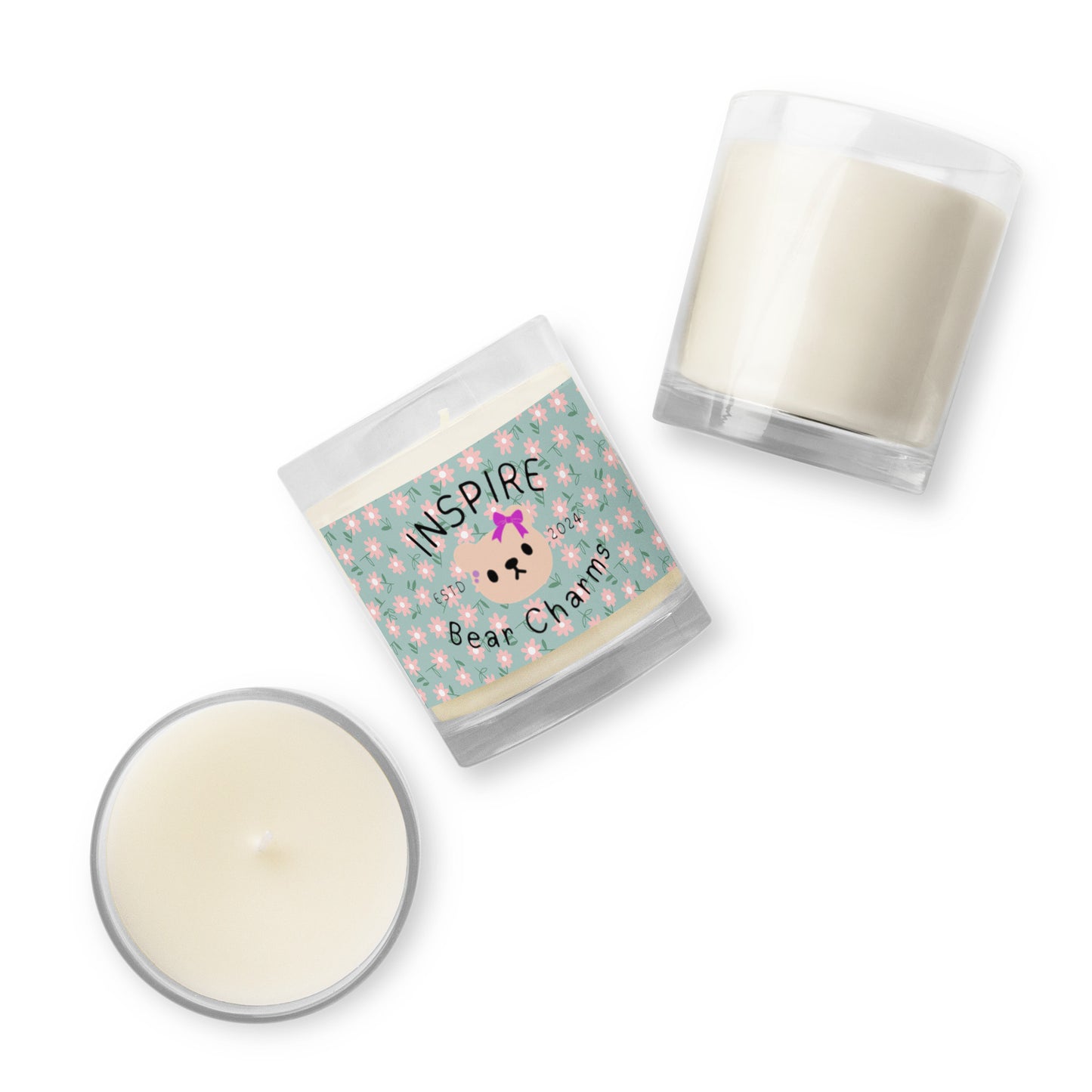 Glass jar soy wax candle