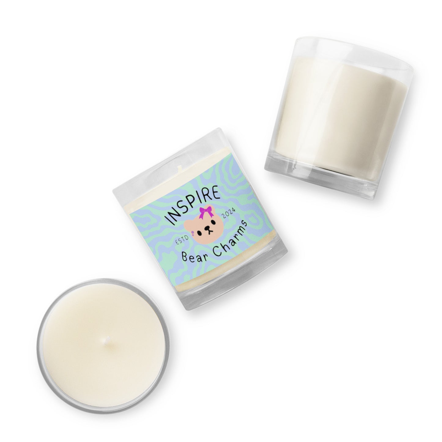 Glass jar soy wax candle